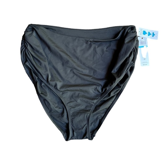 NEW Anne Cole Black Convertible High Waist Shirred Swim Bottom Ruched Size 20W - Picture 2 of 8